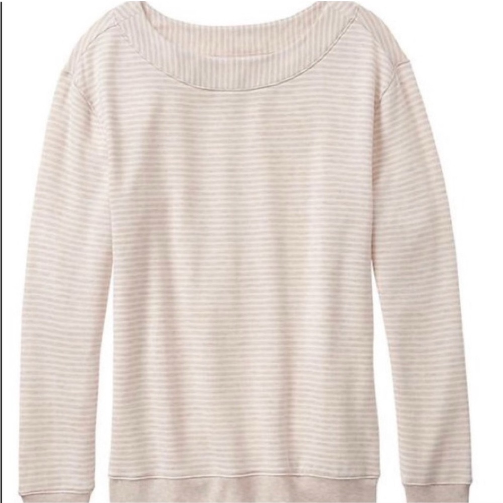 Athleta Studio Striped Travel Commute Sweatshirt